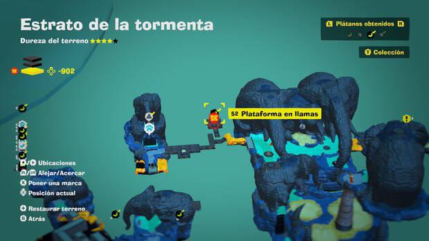 Donkey Kong Bananza - Localización en el mapa del plátano 52 en Estrato de la tormenta