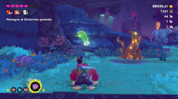 Donkey Kong Bananza - Ubicación del plátano 53 en Estrato de la tormenta