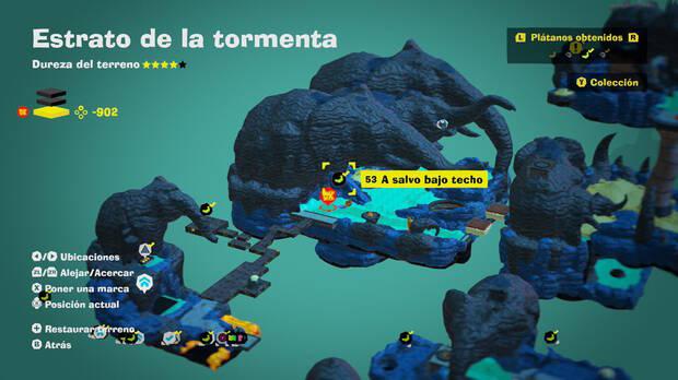 Donkey Kong Bananza - Localización en el mapa del plátano 53 en Estrato de la tormenta