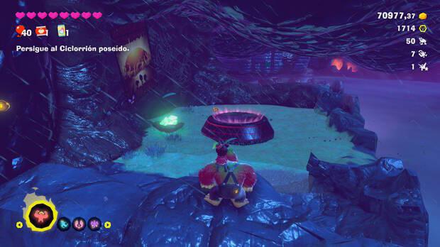 Donkey Kong Bananza - Ubicación del plátano 60 en Estrato de la tormenta