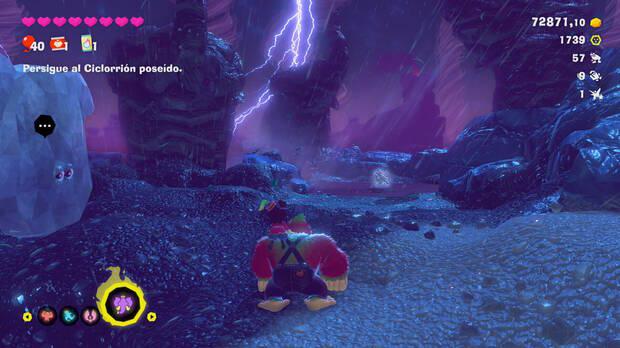 Donkey Kong Bananza - Ubicación del plátano 68 en Estrato de la tormenta