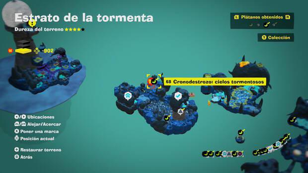 Donkey Kong Bananza - Localización en el mapa del plátano 68 en Estrato de la tormenta