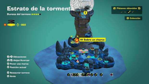Donkey Kong Bananza - Localización en el mapa del plátano 69 en Estrato de la tormenta