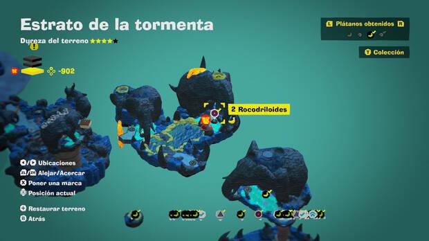 Donkey Kong Bananza - Localización en el mapa del plátano 62 en Estrato de la tormenta