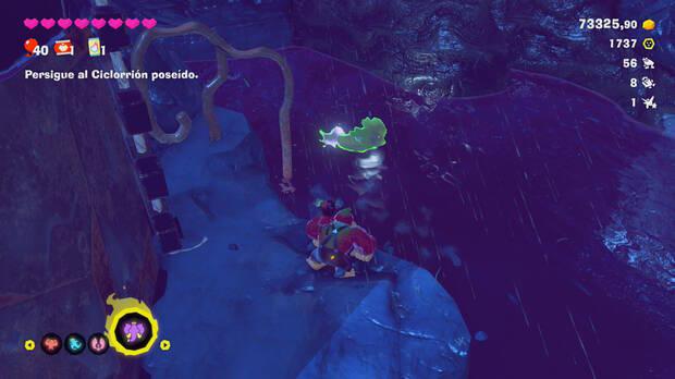 Donkey Kong Bananza - Ubicación del plátano 67 en Estrato de la tormenta