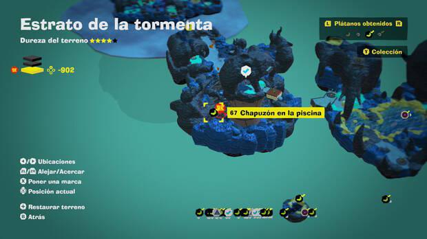 Donkey Kong Bananza - Localización en el mapa del plátano 67 en Estrato de la tormenta
