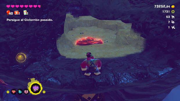 Donkey Kong Bananza - Ubicación del fósil rape 09 en Estrato de la tormenta
