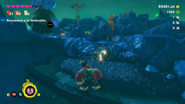 Donkey Kong Bananza - Ubicación del fósil Rana 02 en Estrato de la tormenta