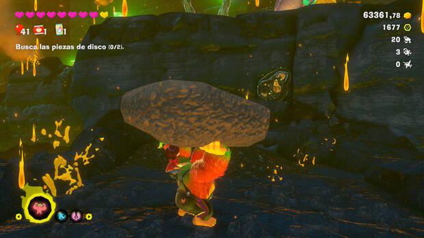 Donkey Kong Bananza - Ubicación del fósil Rana 21 en Estrato de la tormenta