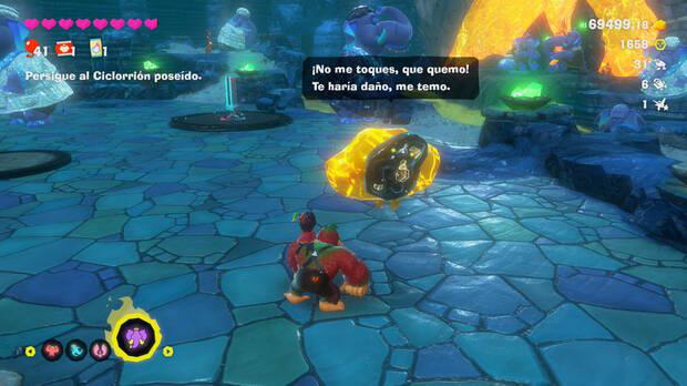 Donkey Kong Bananza - Ubicación del fósil Rana 32 en Estrato de la tormenta