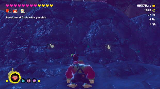 Donkey Kong Bananza - Ubicación del fósil Rana 38 y 39 en Estrato de la tormenta
