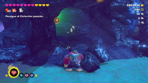 Donkey Kong Bananza - Ubicación del fósil Rana 40 en Estrato de la tormenta
