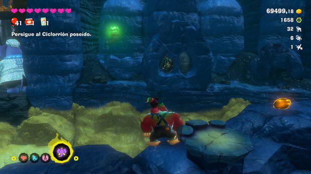 Donkey Kong Bananza - Ubicación del fósil Rana 33 en Estrato de la tormenta