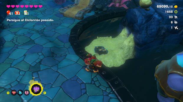 Donkey Kong Bananza - Ubicación del fósil Rana 34 en Estrato de la tormenta