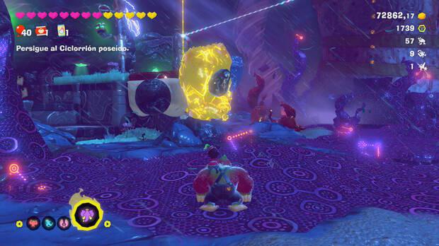 Donkey Kong Bananza - Ubicación del fósil Rana 58 en Estrato de la tormenta