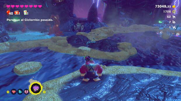 Donkey Kong Bananza - Ubicación del fósil Rana 53 en Estrato de la tormenta