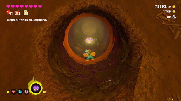 Donkey Kong Bananza - Localización en el Estrato del vertedero del nivel extra A aplastar por el oro 2