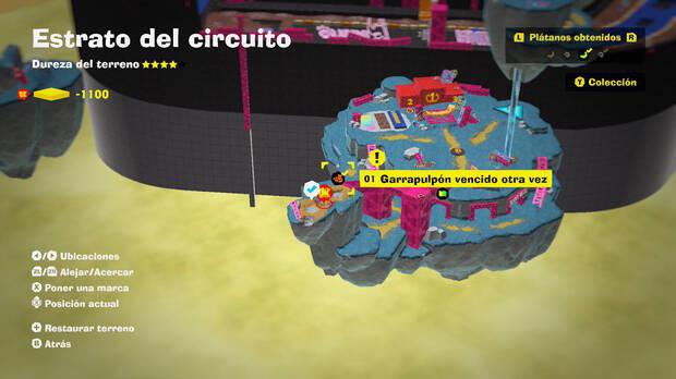 Donkey Kong Bananza - Localización en el mapa del plátano 01 en Estrato del circuito