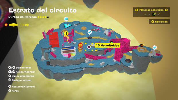 Donkey Kong Bananza - Localización en el mapa del plátano 03 en Estrato del circuito