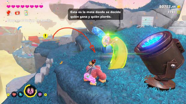 Donkey Kong Bananza - Ubicación del plátano 10 en Estrato del circuito