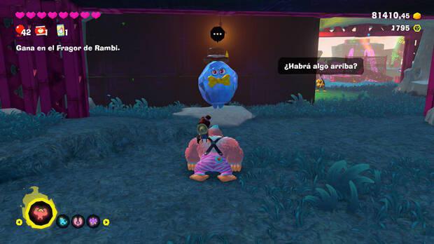 Donkey Kong Bananza - Ubicación del plátano 05 en Estrato del circuito
