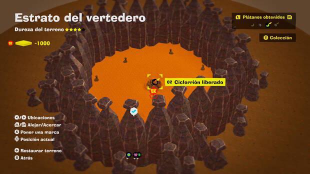 Donkey Kong Bananza - Localización en el mapa del plátano 02 en Estrato del vertedero