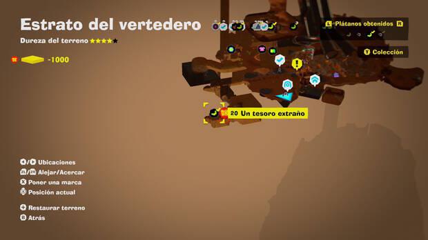 Donkey Kong Bananza - Localización en el mapa del plátano 20 en Estrato del vertedero