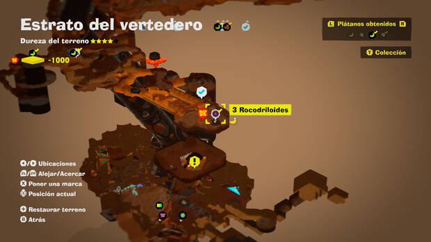 Donkey Kong Bananza - Localización en el mapa del plátano 13 en Estrato del vertedero