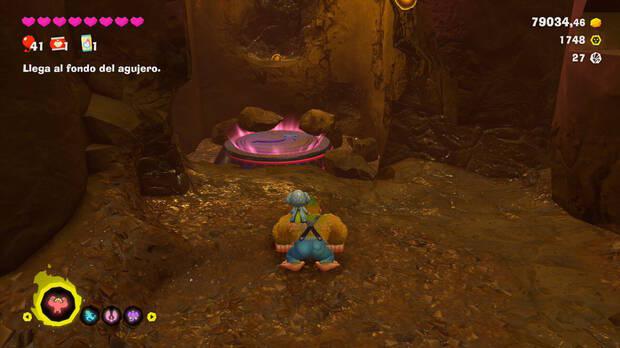 Donkey Kong Bananza - Ubicación del plátano 21 en Estrato del vertedero