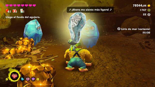 Donkey Kong Bananza - Ubicación del fósil Lirio de mar (variante) 24 en Estrato del vertedero