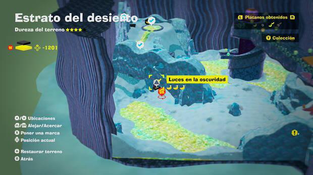 Donkey Kong Bananza - Localización en el mapa del plátano 08 en Estrato del desierto