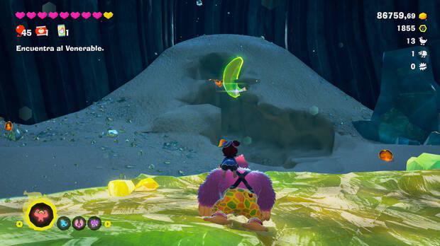 Donkey Kong Bananza - Ubicación del plátano 11 en Estrato del desierto