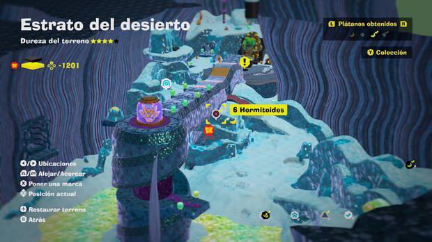 Donkey Kong Bananza - Localización en el mapa del plátano 12 en Estrato del desierto