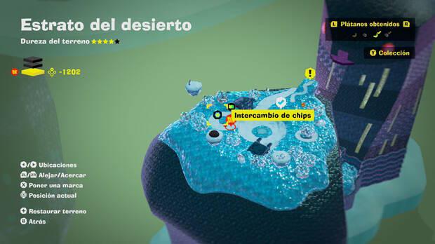 Donkey Kong Bananza - Localización en el mapa del plátano 30 en Estrato del desierto