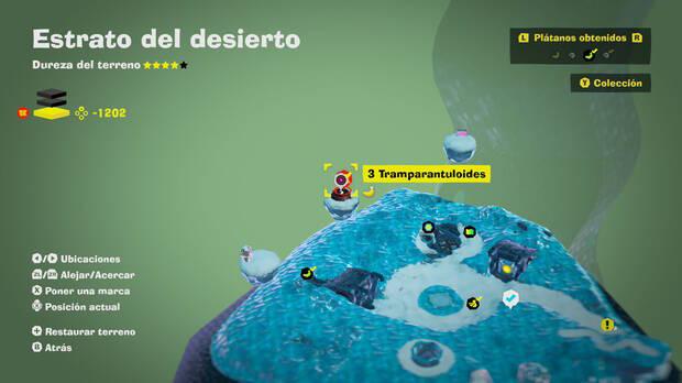 Donkey Kong Bananza - Localización en el mapa del plátano 35 en Estrato del desierto