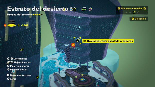 Donkey Kong Bananza - Localización en el mapa del plátano 37 en Estrato del desierto