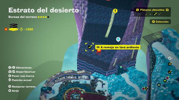 Donkey Kong Bananza - Localización en el mapa del plátano 38 en Estrato del desierto