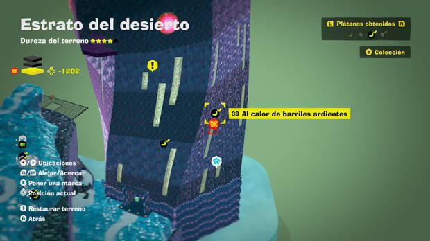 Donkey Kong Bananza - Localización en el mapa del plátano 39 en Estrato del desierto
