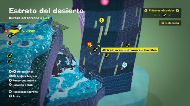 Donkey Kong Bananza - Localización en el mapa del plátano 40 en Estrato del desierto