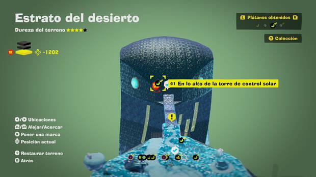 Donkey Kong Bananza - Localización en el mapa del plátano 41 en Estrato del desierto