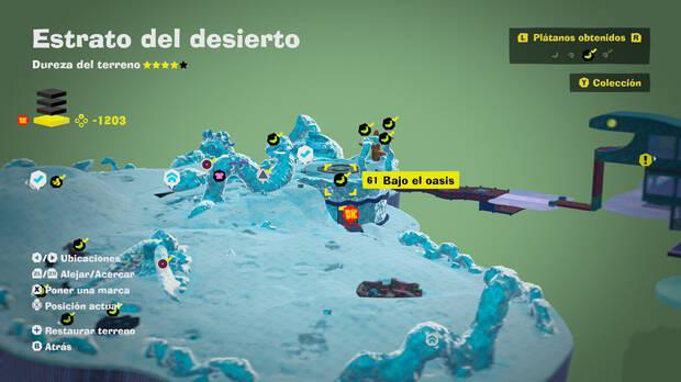 Donkey Kong Bananza - Localización en el mapa del plátano 61 en Estrato del desierto
