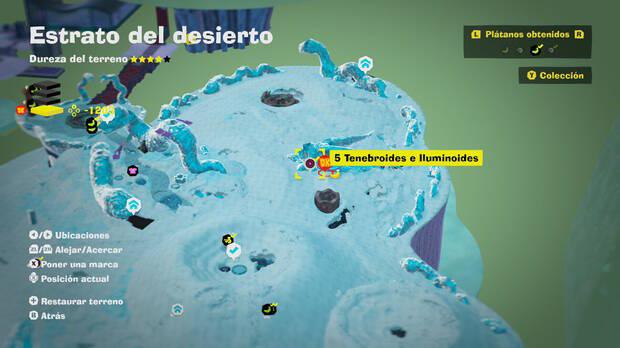 Donkey Kong Bananza - Localización en el mapa del plátano 51 en Estrato del desierto