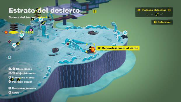Donkey Kong Bananza - Localización en el mapa del plátano 52 en Estrato del desierto