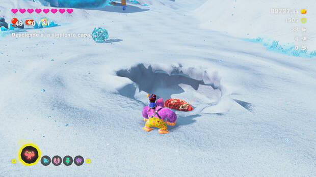 Donkey Kong Bananza - Ubicación del fósil armadillo 05 en Estrato del desierto