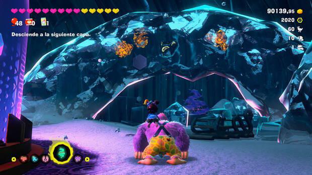 Donkey Kong Bananza - Ubicación del fósil Pájaro platanero 61 en Estrato del desierto