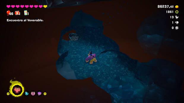 Donkey Kong Bananza - Ubicación del fósil Pájaro platanero 14 en Estrato del desierto