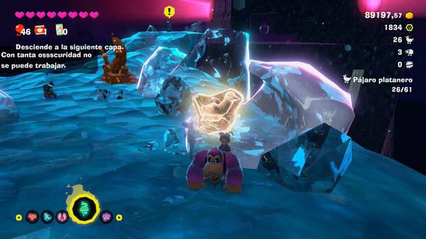 Donkey Kong Bananza - Ubicación del fósil Pájaro platanero 26 en Estrato del desierto