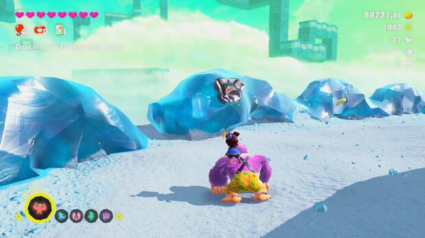Donkey Kong Bananza - Ubicación del fósil Pájaro platanero 39 en Estrato del desierto