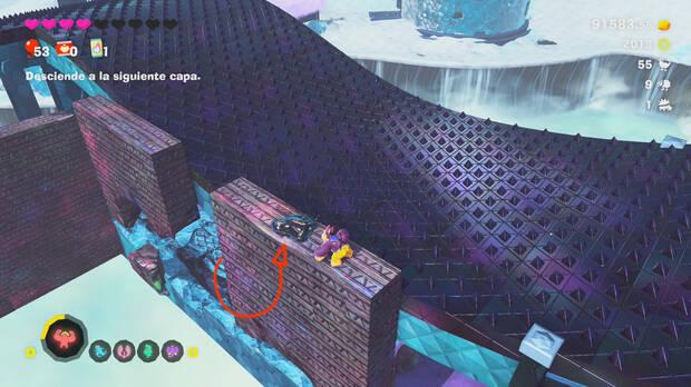 Donkey Kong Bananza - Ubicación del fósil Pájaro platanero 56 en Estrato del desierto