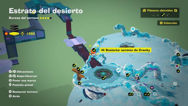 Donkey Kong Bananza - Localización en el mapa del plátano 66 en Estrato del desierto